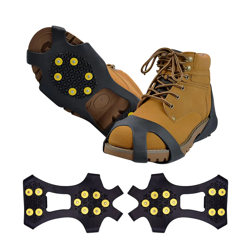 Външни котки за катерене с 10 зъба Противоплъзгащи се щипки за планинарство Унисекс Калъфки за обувки Snow Claw Аксесоари за пешеходен туризъм Шипове