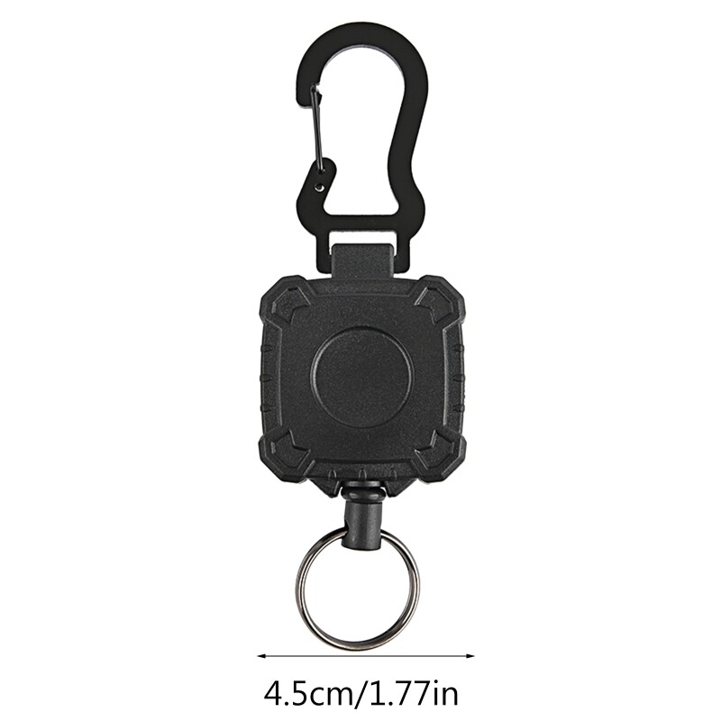 Stiepļu virves āra gredzens, atgriešanās izvelkama ķēde kempinga teleskopiska apzagšanas ķēdes turētāja taktikas atslēgas piekariņš