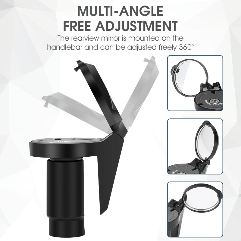 WEST BIKING Universālie riteņbraukšanas stūres aizmugurējā skata spoguļi, regulējami pagriežami 16-22 mm velosipēda spoguļa atpakaļskats MTB šosejas velosipēdam