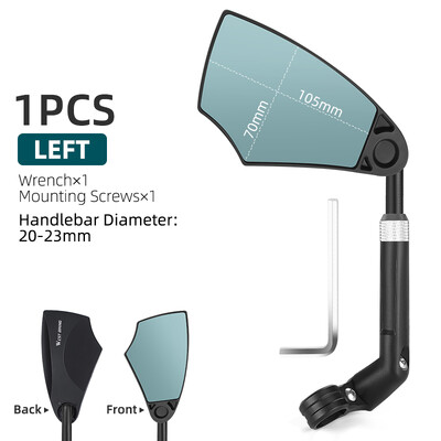 WEST BIKING Огледало за велосипед с антиотблясъци Кормило Задно виждане Широк обхват Заден мерник Отразява електрически скутер Огледало Аксесоари за велосипед
