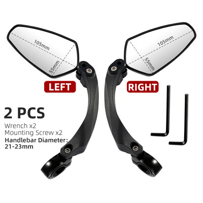 WEST BIKING Огледало за велосипед с антиотблясъци Кормило Задно виждане Широк обхват Заден мерник Отразява електрически скутер Огледало Аксесоари за велосипед