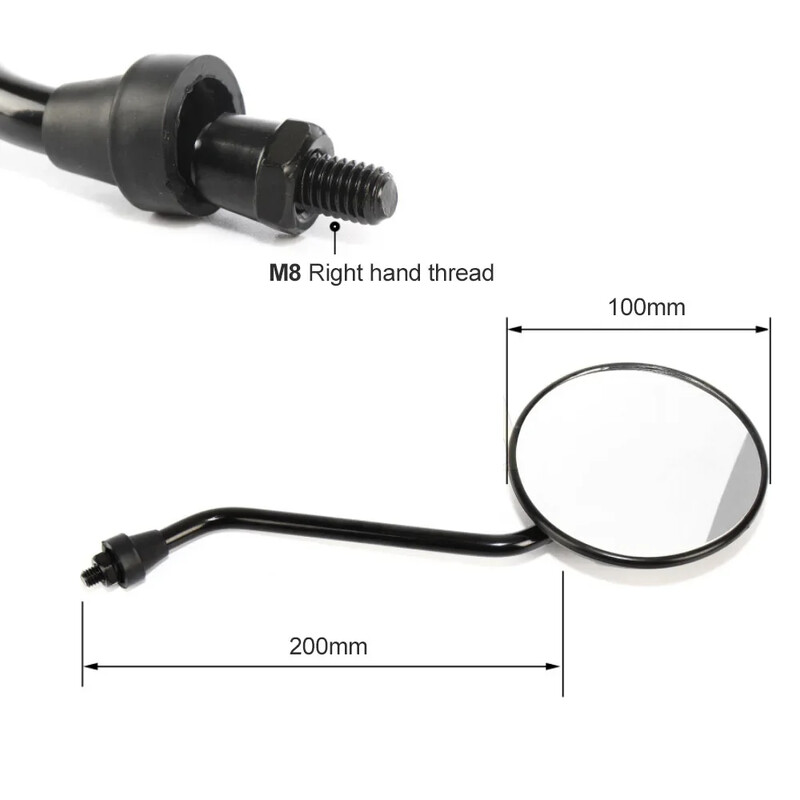 1 pāri universāls velosipēda stūres spogulis 22 mm noapaļots sānskata atpakaļskata spogulis motocikla e-velosipēda skrejritenis 8 mm atpakaļskata spoguļi