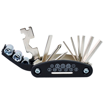 VXM velosipēda daudzfunkcionāls rīks 16 vienā kabatas mini remonta rīks pārnēsājams velosipēda skrūvgrieža remonts riteņbraukšanas instrumenta piederumu daļas