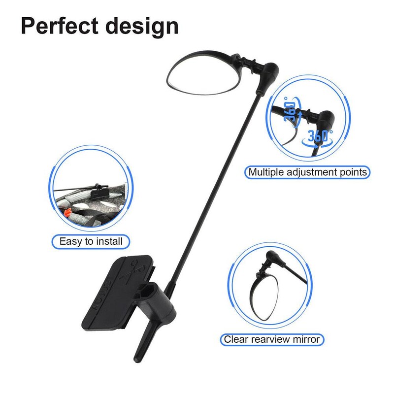 Retrovizor za biciklističku kacigu, širokokutno podesivo 360 stupnjeva, lagano ogledalo za vožnju bicikla Dodaci za retrovizore za bicikle