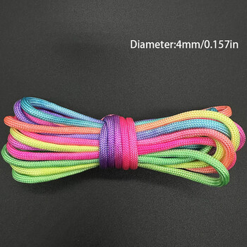 Rainbow Rope 7 Strands 5m/10m/31m,2mm/3mm/4mm Διάμετρος Parachute Rope Climbing Camping Survival Gear ParachuteRope Bracelet