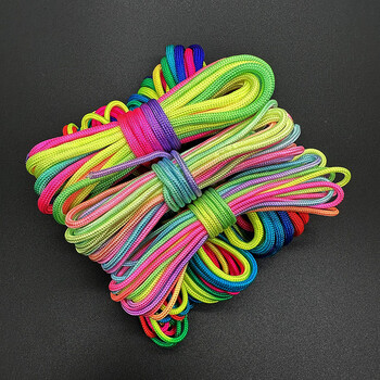 Rainbow Rope 7 Strands 5m/10m/31m,2mm/3mm/4mm Διάμετρος Parachute Rope Climbing Camping Survival Gear ParachuteRope Bracelet