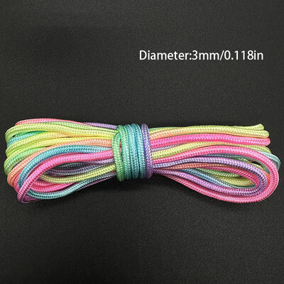 Varavīksnes virve 7 stieņi 5 m/10 m/31 m, 2 mm/3 mm/4 mm diametrs izpletņa virve, kāpšana kempingā, izdzīvošanas aprīkojums, izpletņa virves aproce