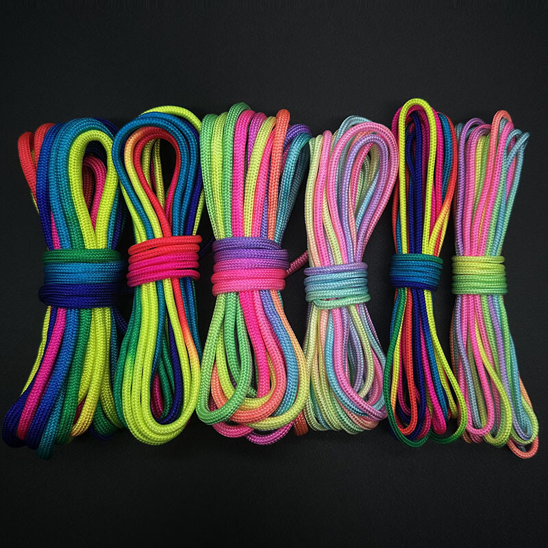 Varavīksnes virve 7 stieņi 5 m/10 m/31 m, 2 mm/3 mm/4 mm diametrs izpletņa virve, kāpšana kempingā, izdzīvošanas aprīkojums, izpletņa virves aproce