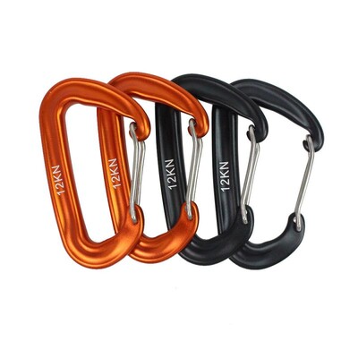 1 bucăți durabil 12KN D cheie carabiner poarta din sârmă de aluminiu clemă cu arc de blocare rucsac hamac camping drumeții echipament de alpinism