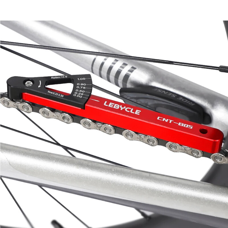 LEBYCLE MTB velosipēdu ķēdes nodiluma indikatora mērītāja saites pārbaudītājs alumīnija sakausējuma šosejas velosipēdu remonts Precīzi daudzfunkcionāli instrumenti