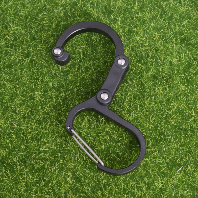 Clip pentru echipament hibrid Carabinier Clip cu cârlig rotativ Clipuri puternice care nu se blochează pentru camping, pescuit, drumeții, rucsac de călătorie, gadget în aer liber