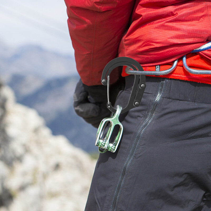 Clip pentru echipament hibrid Carabinier Clip cu cârlig rotativ Clipuri puternice care nu se blochează pentru camping, pescuit, drumeții, rucsac de călătorie, gadget în aer liber