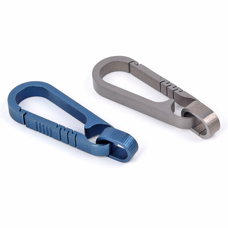 Мъжки ключодържатели от титаниева сплав Ключодържател за кола Ключодържател на талията Висящ 55 мм Аксесоари за къмпинг на открито Практичен сив/син