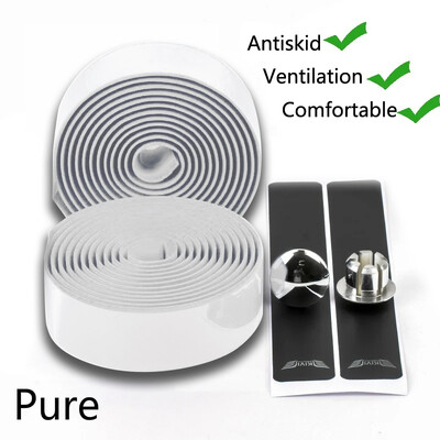 Jaunas velosipēda stūres lentes EVA 30 mm platuma riteņbraukšanas šosejas velosipēdu stūres lentes aptinums ar 2 stieņu spraudņiem Sporta sacīkšu velosipēdu daļas sarkanas