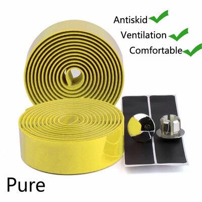 Jaunas velosipēda stūres lentes EVA 30 mm platuma riteņbraukšanas šosejas velosipēdu stūres lentes aptinums ar 2 stieņu spraudņiem Sporta sacīkšu velosipēdu daļas sarkanas