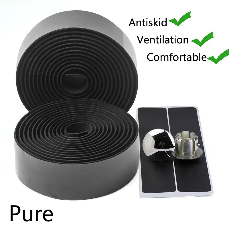 Jaunas velosipēda stūres lentes EVA 30 mm platuma riteņbraukšanas šosejas velosipēdu stūres lentes aptinums ar 2 stieņu spraudņiem Sporta sacīkšu velosipēdu daļas sarkanas