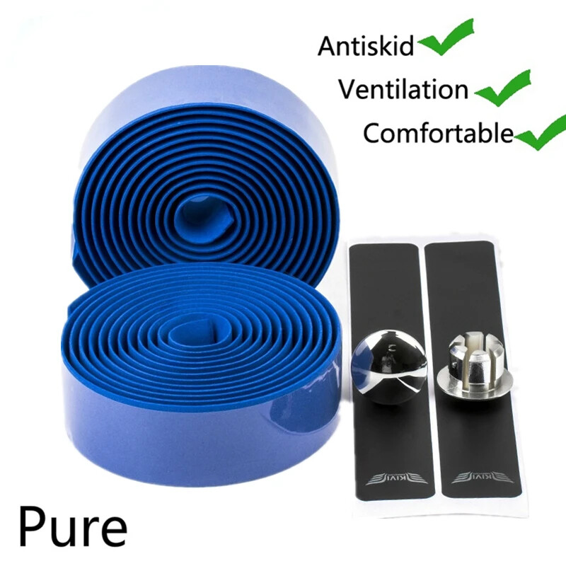 Jaunas velosipēda stūres lentes EVA 30 mm platuma riteņbraukšanas šosejas velosipēdu stūres lentes aptinums ar 2 stieņu spraudņiem Sporta sacīkšu velosipēdu daļas sarkanas