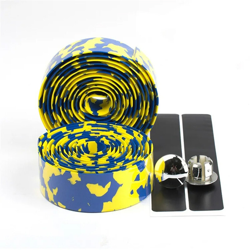 Jaunas velosipēda stūres lentes EVA 30 mm platuma riteņbraukšanas šosejas velosipēdu stūres lentes aptinums ar 2 stieņu spraudņiem Sporta sacīkšu velosipēdu daļas sarkanas