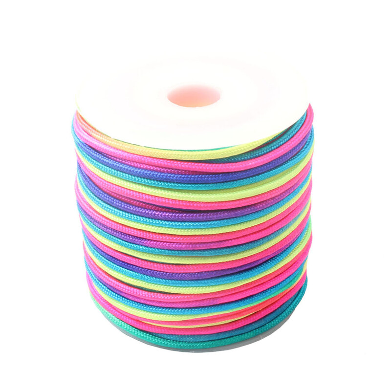 GEGEDA 2mm dúhový paracord 550 paracord nylon 100ft padáková šnúra na krk