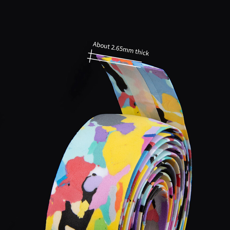 Bolany šosejas velosipēda daudzkrāsu stūres lente EVA pretslīdes riteņbraukšanas stūres roktura lentes apvalki ar lipīgu aizmuguri ar stieņa spraudņiem