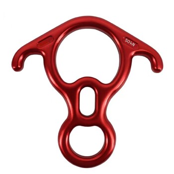 Rock Climbing Descender OX Horn 8 Descend Ring Downhill Eight Ring with Bent-ear Rappelling Gear Belay Device Equipment