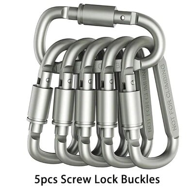 Set de 4 bucăți carabinere pentru chei camping supraviețuire EDC în aer liber breloc clip din aliaj de aluminiu carabiner tactic cârlig carabineri