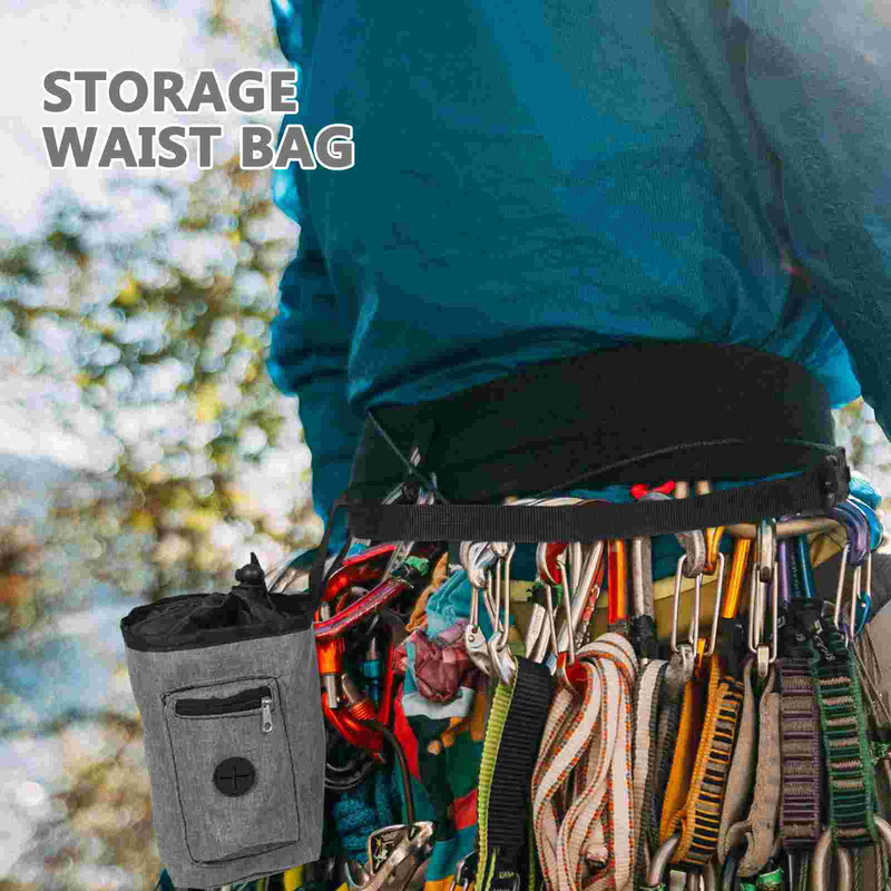 Klinšu kāpšanas pretslīdēšanas pulveris kucēnu apmācības maisiņš, kas paredzēts suņu krīta uzglabāšanai, sausu roku maisiņi mājdzīvnieku pavadas pelēks fitness