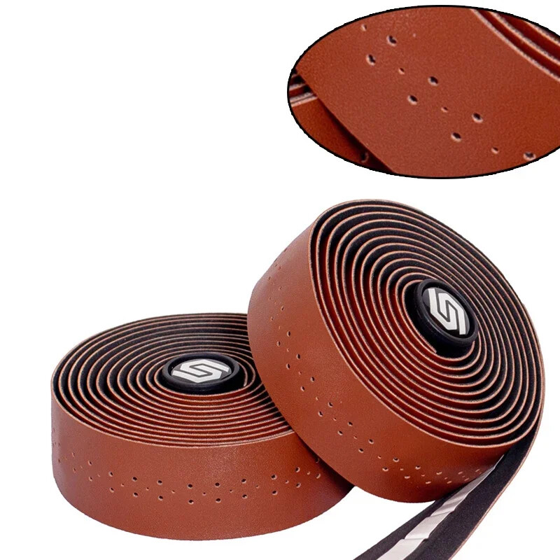 Starinski perforirani remeni za upravljač bicikla Kožni upijajući udarci Protuklizna udobnost Produženi remeni za upravljač cestovnog bicikla