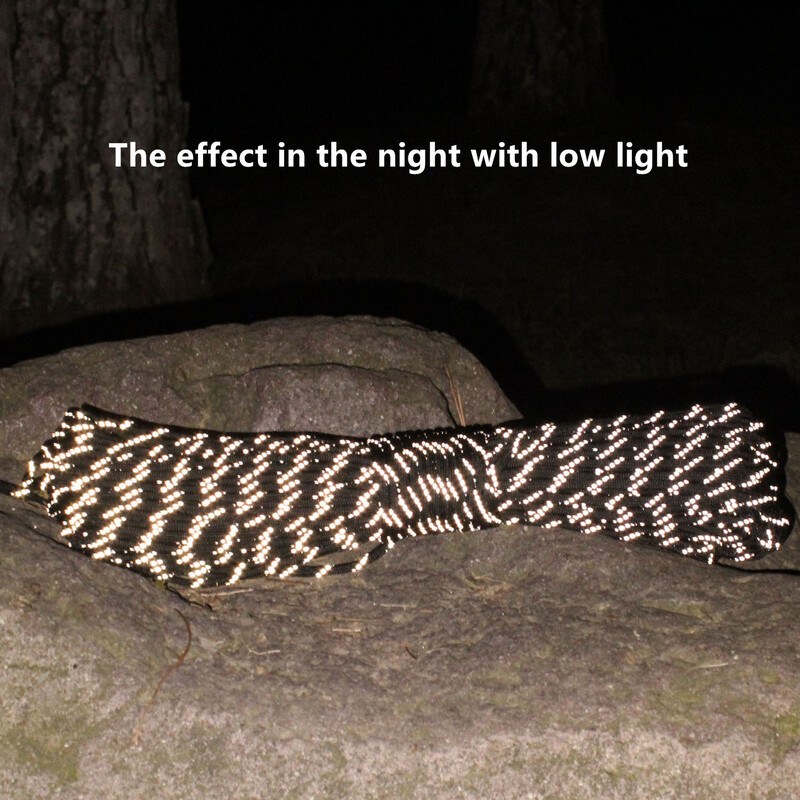 GEGEDA Reflective Paracord 550lb 7 Strand Survival 7 Strand 100FT Alpining Camping Survival 550 Paracord