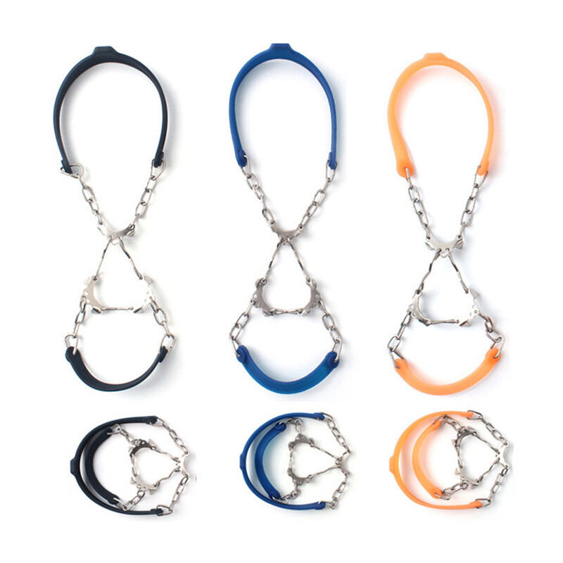 6 hambaga mägironimisklambrid, libisemisvastased komplekti kuuluvad unisex lumeküünised kingakatted välistingimustes kasutatavad keti jalatsite naelad