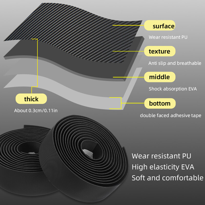 MOTSUV Traka za upravljač cestovnog bicikla PU EVA Neklizajući pojas za amortizaciju ultralakog biciklističkog remena otpornog na habanje Dodatna oprema za bicikl