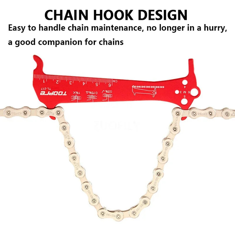 MTB velosipēda ķēžu pārbaudītāja ķēžu nodiluma indikatora rīku komplekti Daudzfunkcionālas ķēdes mērierīces mērīšana kalnu šosejas velosipēdam