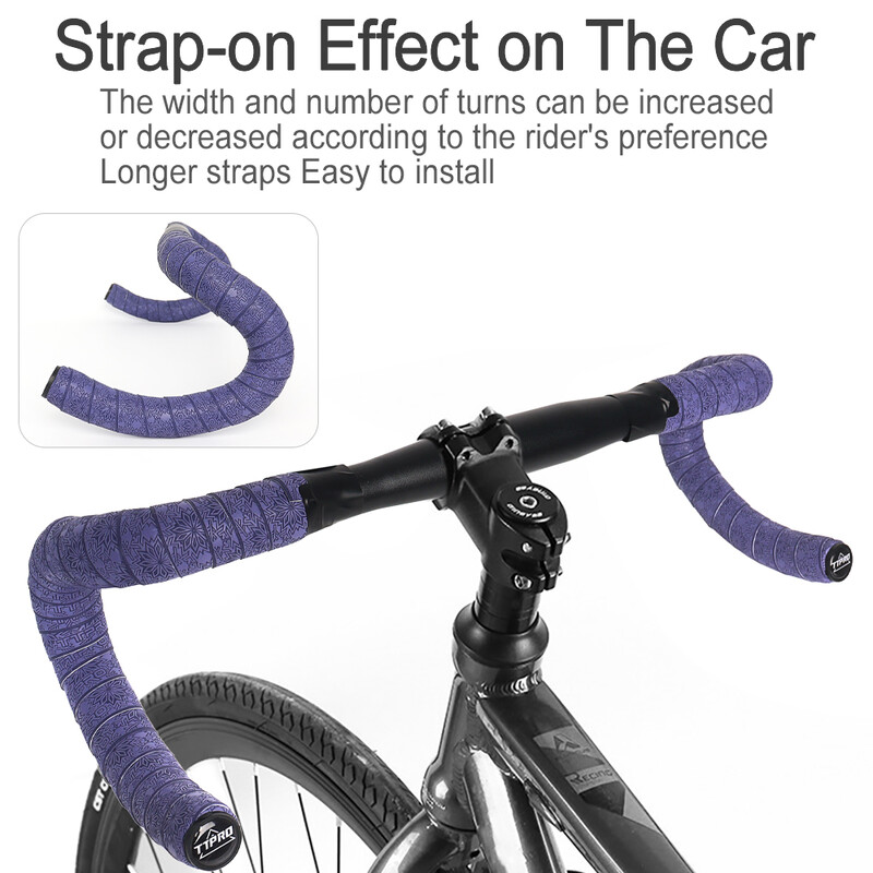 TTPRO traka za upravljač bicikla Snježni ispis EVA PU traka za šipke Meka biciklistička prigušnica s utikačem od 2 šipke Cestovni bicikl Protuklizne trake za amortizere