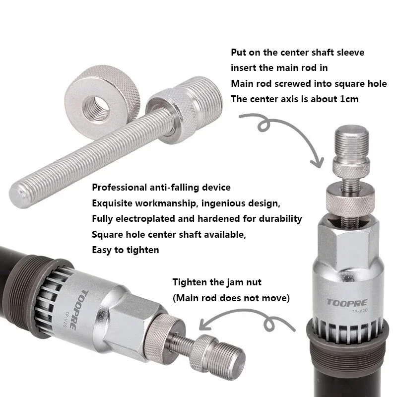 Velosipēda velosipēda apakšējā kronšteina noņemšanas uzmavas rīks kvadrātveida šķautņa ass BB pretkrituma palīgrīka noņemšanas rīks demontāžas remonta instrumenti