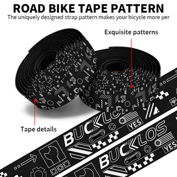 BUCKLOS Лента за кормило за шосейно колоездене Противоплъзгащи се Удобни ленти за кормило за велосипеди Амортисьорни ленти за шосейни велосипеди Части за велосипеди