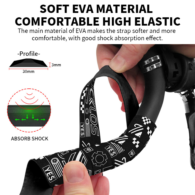 BUCKLOS šosejas riteņbraukšanas stūres lente pret slīdēšanu Ērtas velosipēdu stūres lentes Amortizējošas šosejas velosipēdu lentes Velosipēdu daļas