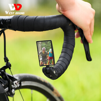 WEST BIKING Bicycle Rearview 360 Rotate Safety Cycing Αξεσουάρ ποδηλάτου καθρέφτη πίσω όψης για καθρέφτες τιμονιού ποδηλάτου MTB 18-25mm