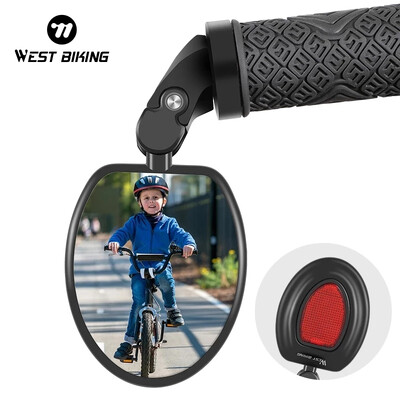 WEST BIKING Oglindă retrovizoare pentru bicicletă, rotație 360 de siguranță, oglindă retrovizoare Accesorii pentru biciclete pentru oglinzi pentru ghidon MTB de 18-25 mm