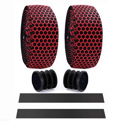 Šūnveida PVC šosejas velosipēda velosipēda stūres lentes jostas riteņbraukšanas stūres stieņa lentes ietīšanas korķa 2 stieņa spraudnis pretslīdes siksnas guidoline