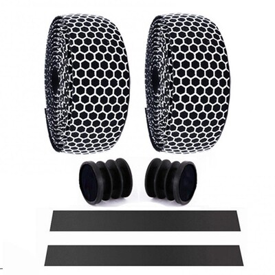 Šūnveida PVC šosejas velosipēda velosipēda stūres lentes jostas riteņbraukšanas stūres stieņa lentes ietīšanas korķa 2 stieņa spraudnis pretslīdes siksnas guidoline