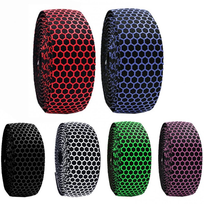 Šūnveida PVC šosejas velosipēda velosipēda stūres lentes jostas riteņbraukšanas stūres stieņa lentes ietīšanas korķa 2 stieņa spraudnis pretslīdes siksnas guidoline