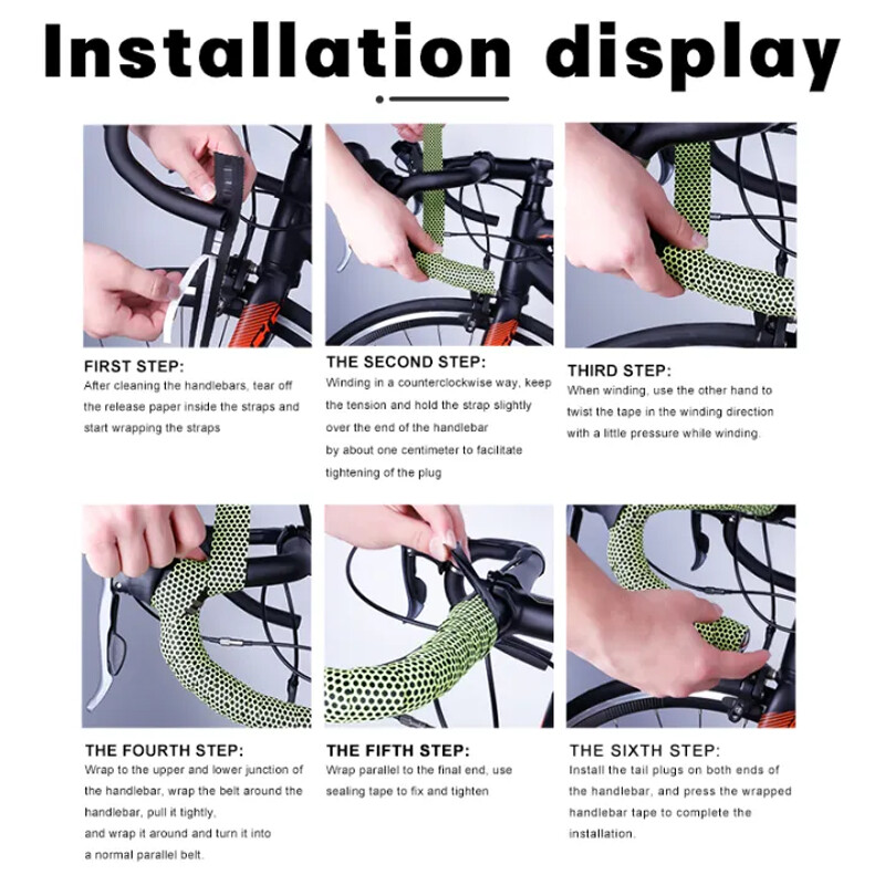 1 pāris šosejas velosipēda roktura lentes lente riteņbraukšanai, elpojoša stūres lentes siksna pret slīdēšanu roktura jostas gradienta RB stieņa aptinums