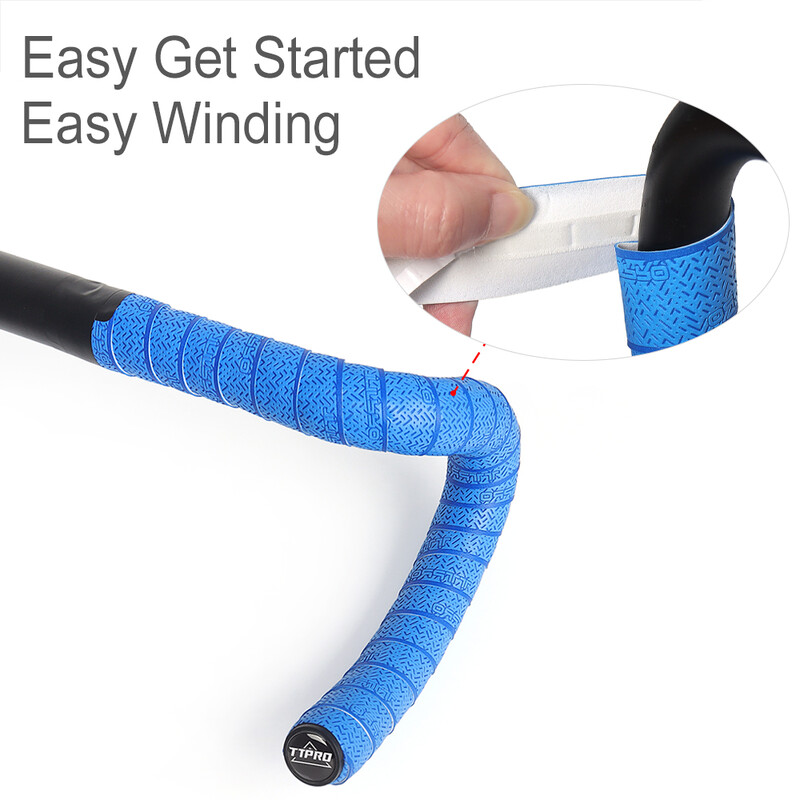 TTPRO šosejas velosipēda stūres lentes riteņbraukšanai PU EVA stūres stienis, pretslīdēšanas amortizējošais apvalks velosipēda jostas lentes velosipēda piederumi