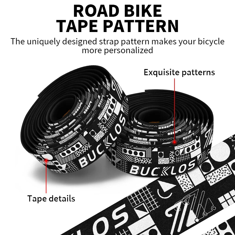 BUCKLOS Ταινία τιμονιού ποδηλασίας EVA Αντιολισθητική ταινία ποδηλάτου δρόμου Ανθεκτικά βύσματα άκρου Bartape
