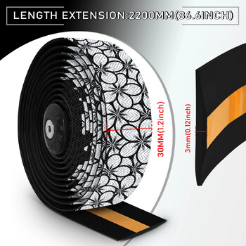 BUCKLOS Издръжлива лента за кормило на велосипед Противоплъзгаща се абсорбираща удара лента за дръжка на шосеен велосипед с тапи Аксесоари за велосипеди