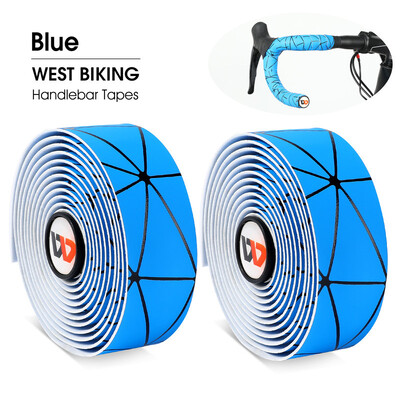 WEST BIKING Velosipēda stūres lente EVA pretslīdēšanas trieciena absorbcija MTB šosejas velosipēda roktura siksna ar spraudņiem Riteņbraukšanas piederumi