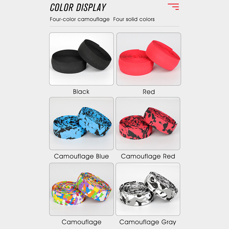 6gab Kamuflāžas velosipēda riteņbraukšanas roktura jostas velosipēda rokturi Aptīšanas lentes šosejas velosipēda stūres siksna ar stieņa spraudni