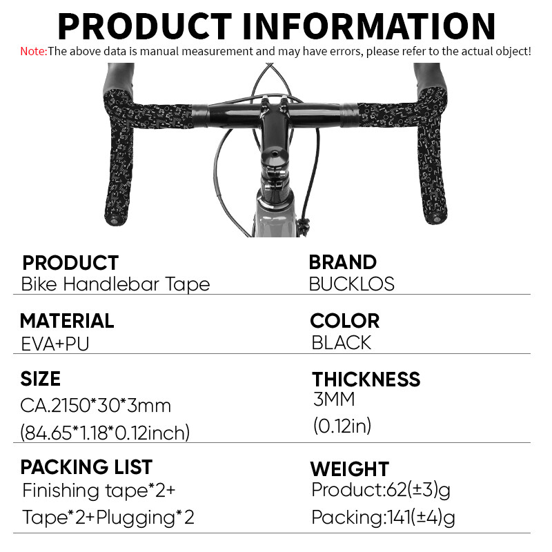 BUCKLOS šosejas velosipēdu stūres lentes mīkstas triecienizturīgas velosipēda stieņa aptinums PU EVA ūdensizturīgs riteņbraukšanas stūres lentes velosipēdu piederumi