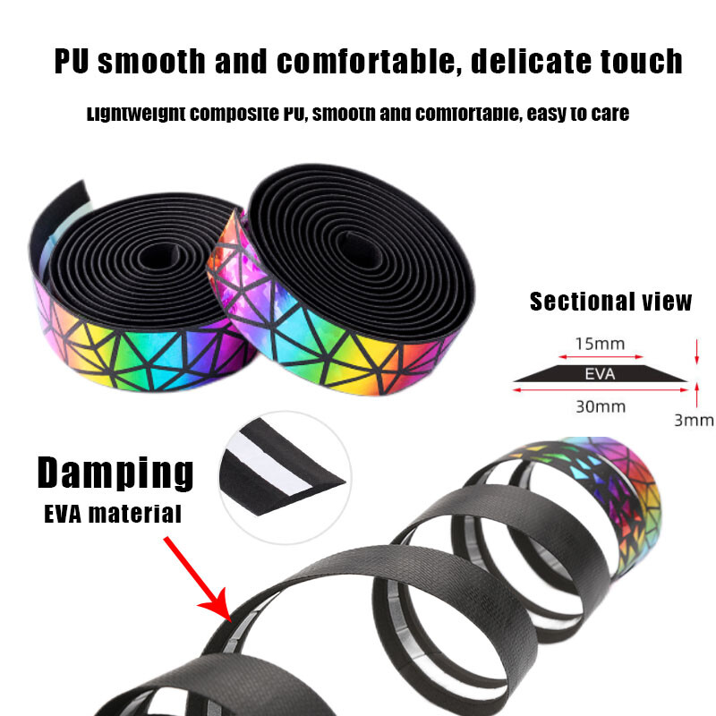 CYDY velosipēda stūres lente krāsaina PU+EVA riteņbraukšanas šosejas velosipēda roktura rokturis roktura stieņa jostas velosipēda siksnas riteņa pārsega piederumi