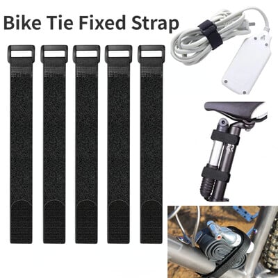 5 bucăți 2,5*30 cm curea de bicicletă curea fixă, reutilizabilă, din nailon, pentru bicicletă, cablu cu cârlig și buclă, pentru uz multiplu, prindere auto-adezivă pentru cablu